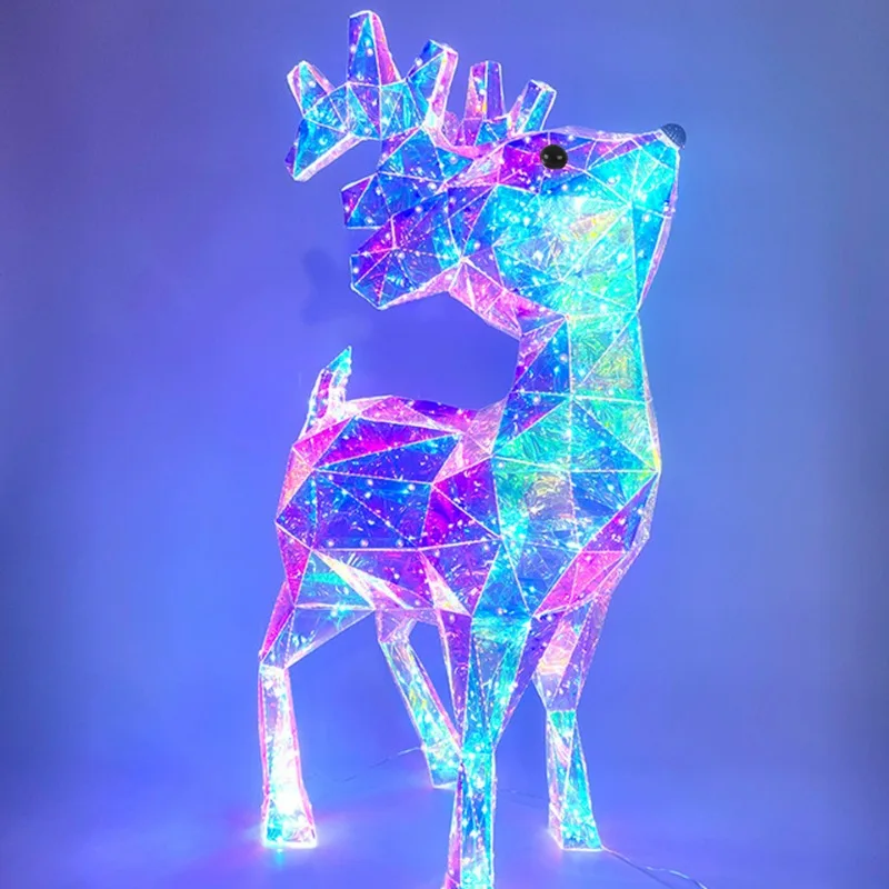 Christmas Cute Colorful LED Lights Snowman Christmas Tree Snowflake Unicorn Gift Box Christmas Day Scene Atmosphere Light