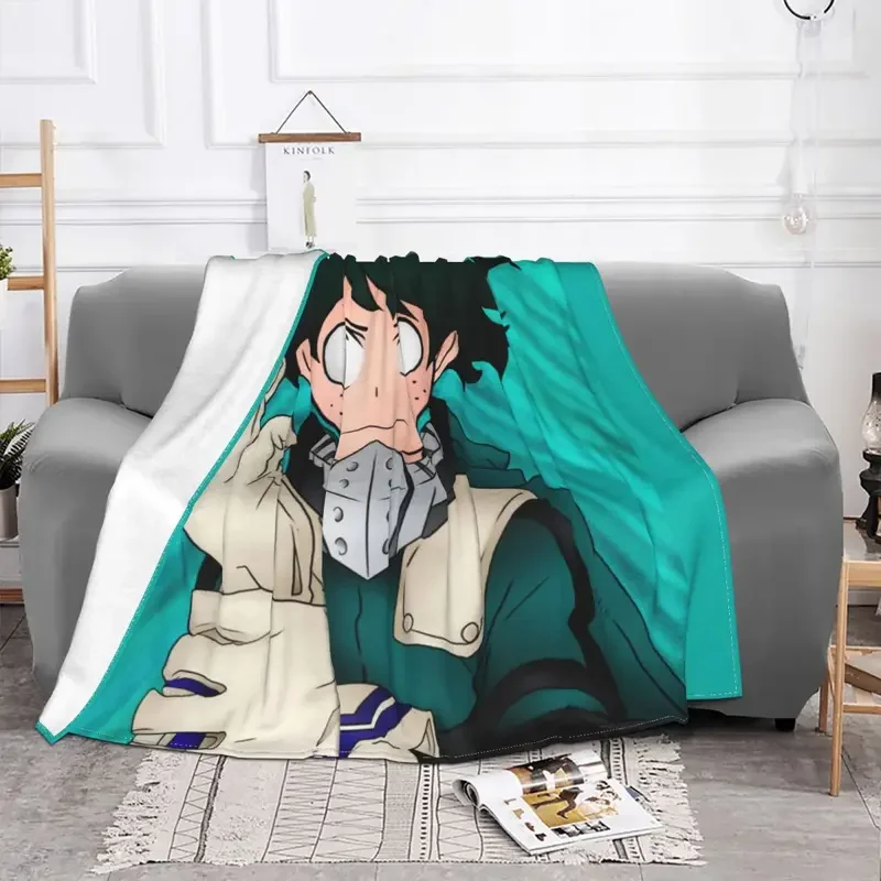 Deku My Hero academy Anime blanket flannel summer sofa bedspread for breath soft throw blanket