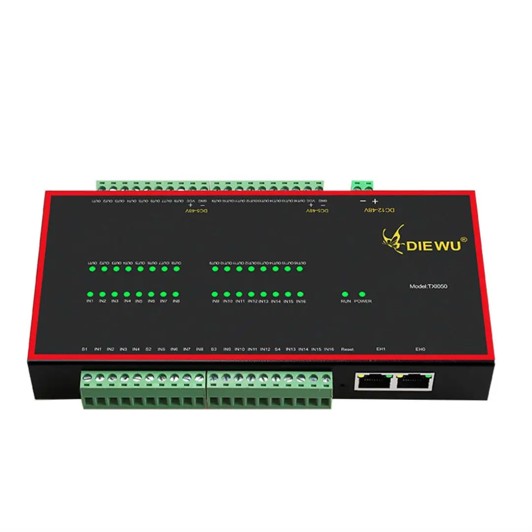 EtherCAT-Compatible Slave IO Module Device 16 Input 16 Output NPN Input Module 100Mbps Full Duplex with Dual Adaptive RJ45 Port