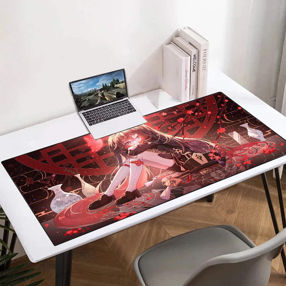 Hu Tao Genshin Impact Mousepad Mouse Mat Desk Mat With Pad Gaming Accessories Prime Gaming XXL Keyboard Pad Padding Mat