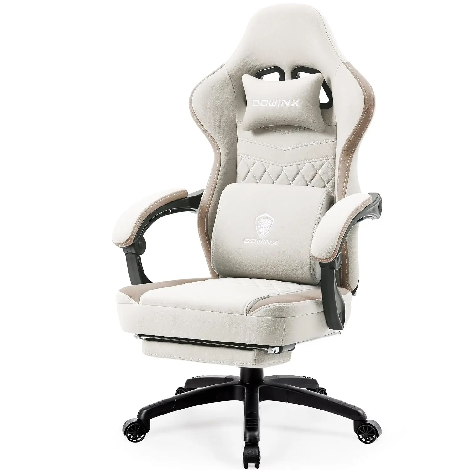 Breathable Fabric Gaming Chair with Pocket Spring Cushion Gel Pad Storage Bag Massage Footrest Office Computer Chair, Customized