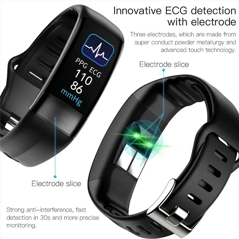 Fitness Bracelet With Ecg Smart Watch Waterproof Ppg Medical Equipment Ekg Health Blood Pressure Monitor Bracelet Wrist Band