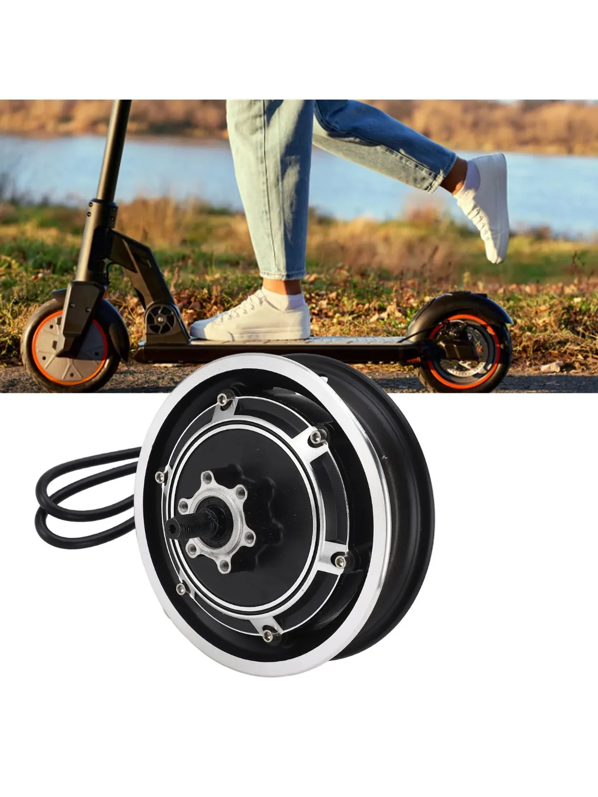 AliExpress LIXADA 48V 1000W Hub Motor Electric Scooter Hub Motor Electric Bike Brushless Disc Brake Hub Motor for 10 Inch Outer Tire Hub Motor