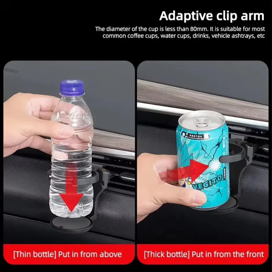 Portable Car Cup Holder Car Outlet Vent Drink Cup Stand Anti-slip and Stable 360° Rotate Removable Clip Car Interior Accessories image 6