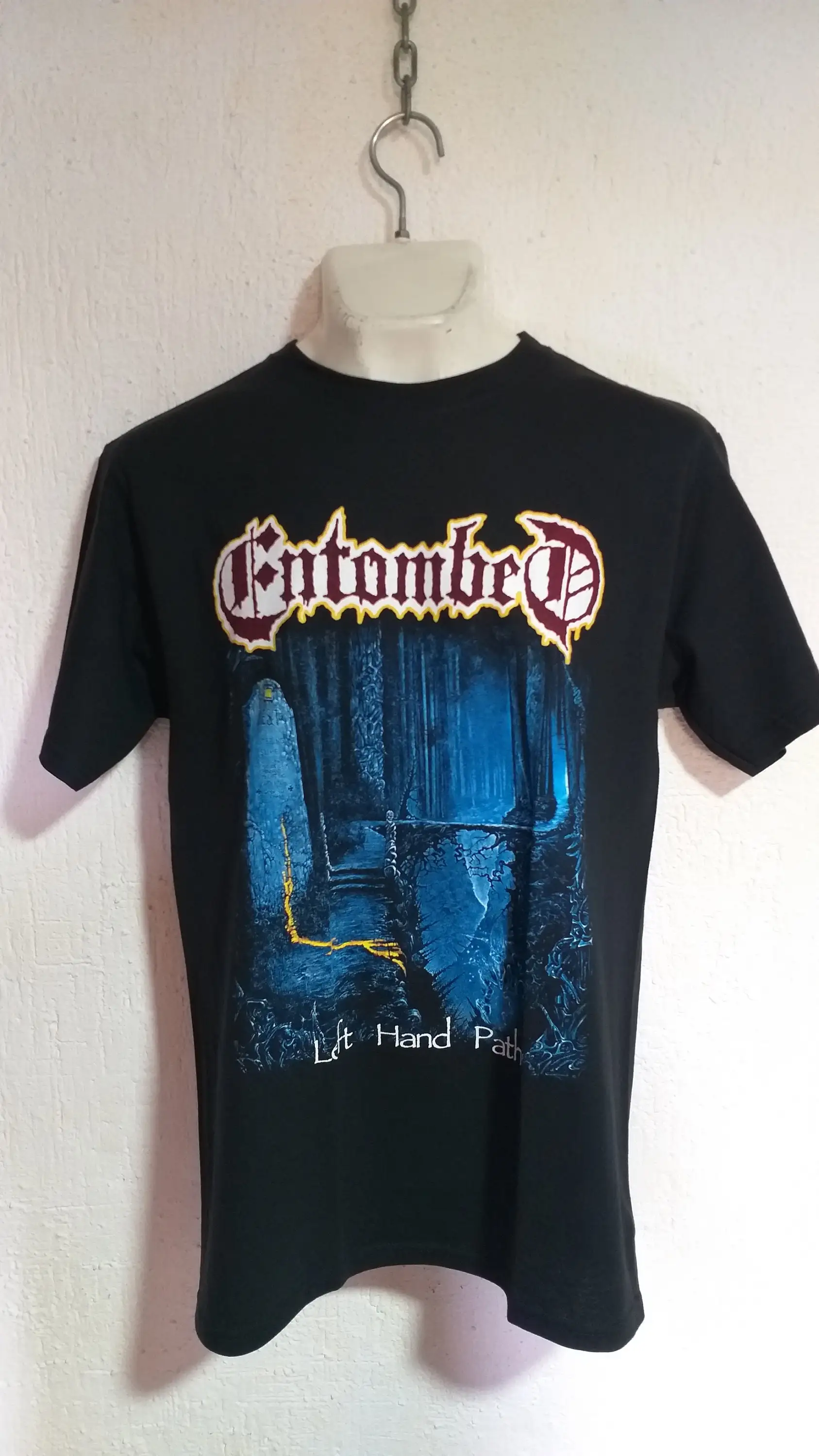 Entombed left hand T shirt death metal grave dismember unleashed pestilence