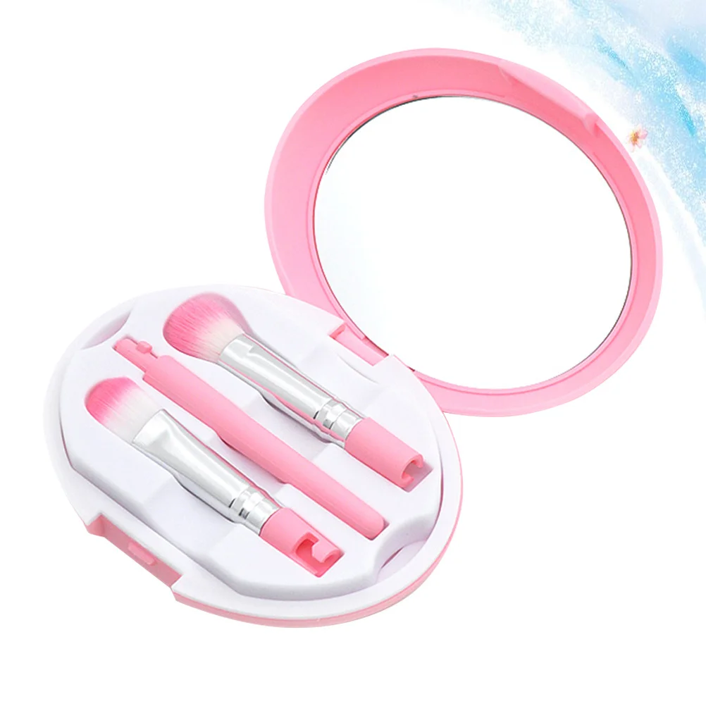 1 set di pennelli per trucco occhi rosa, kit essenziale da 5 pezzi, strumenti per ombretto facile quotidiano, set di pennelli per ombretto