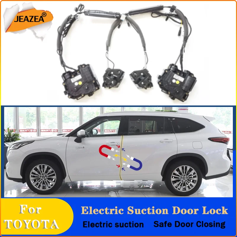 

JEAZEA Auto Electric Suction Door Lock Car Door Magnet Close For Toyota CHR 2018-2021 Camry Highlander RAV4 Crown