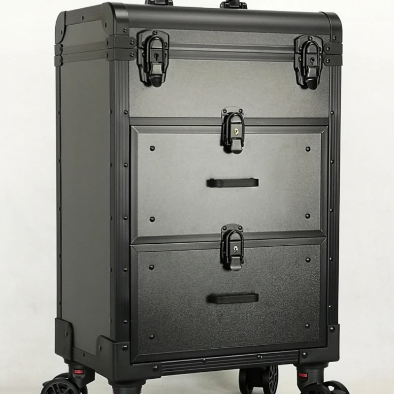 

The trolley vanity case is professional and dedicated to the portable multi-layer nail art beauty embroiderer storage box