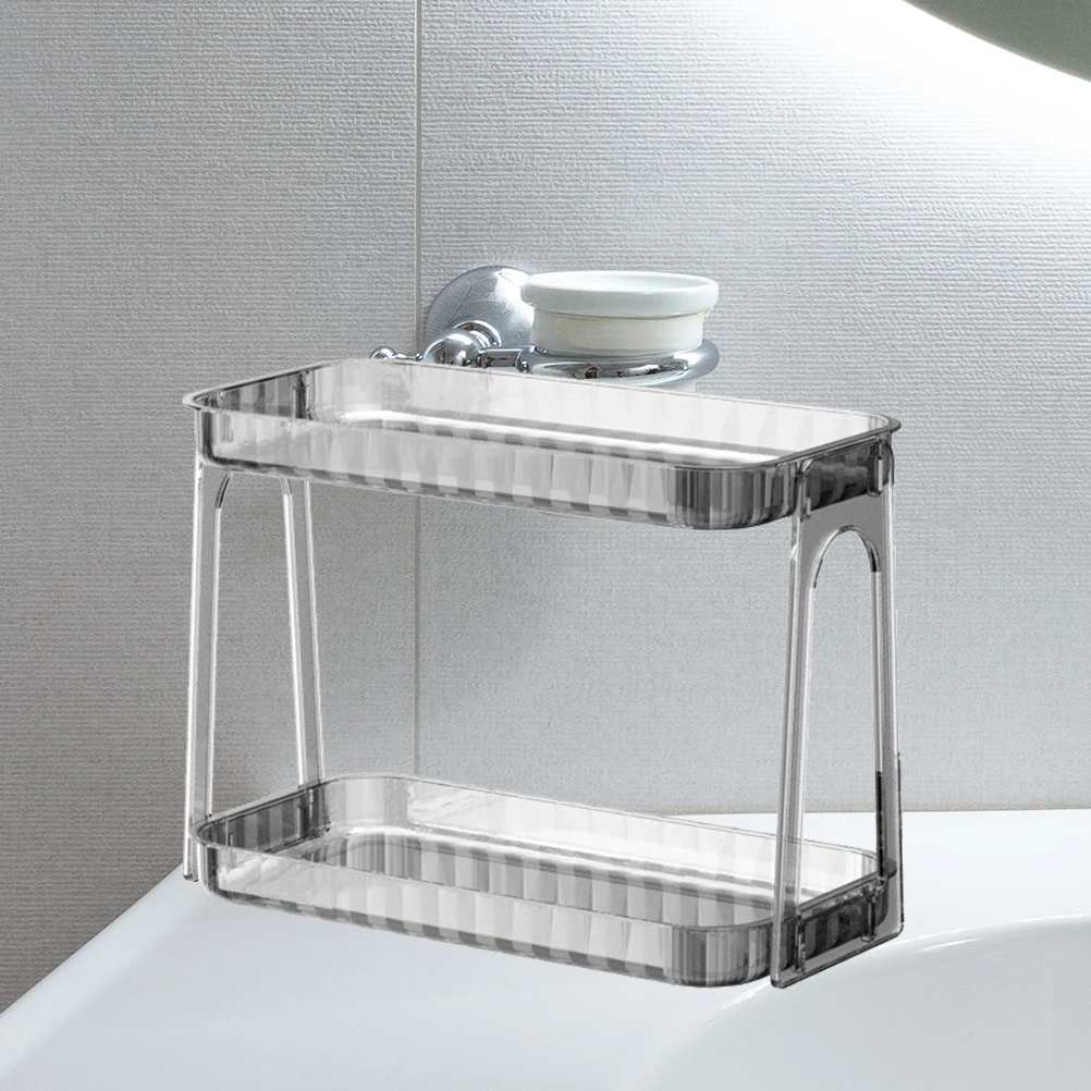 

Storage Box 2-Tier Pet Desktop Organizer For Bathroom Toiletry Holder Countertop Shelf Dresser Rack Reusable