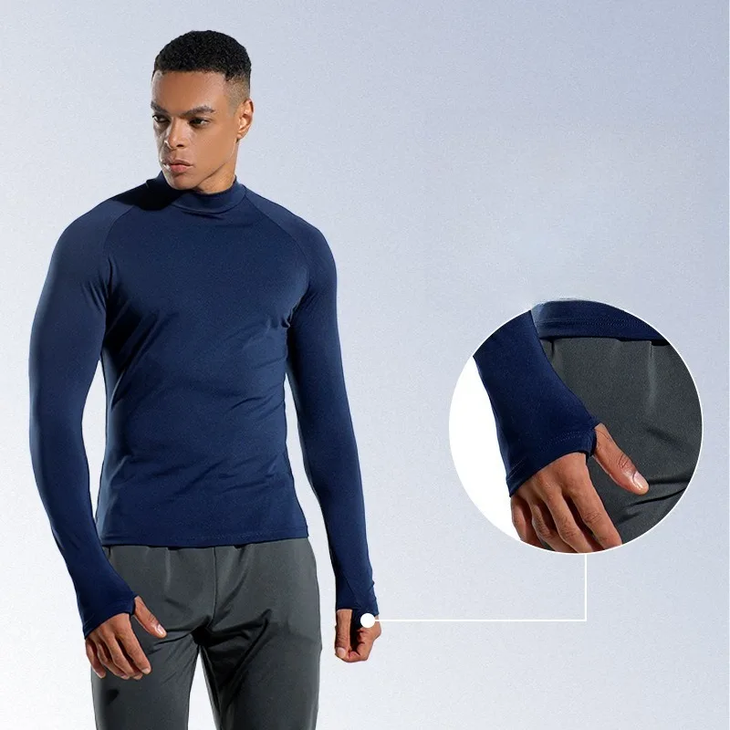 

Men's Quick Dry Thermal High Neck Long Sleeve Compression Shirt for Fitness Running Workout Essential