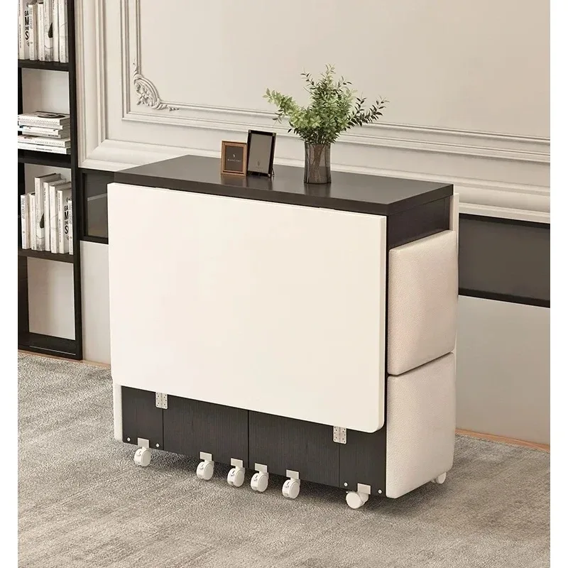 Dining Table Folding Dining Table, New Type of Movable and Extendable Dining Table Wheel for Small Units
