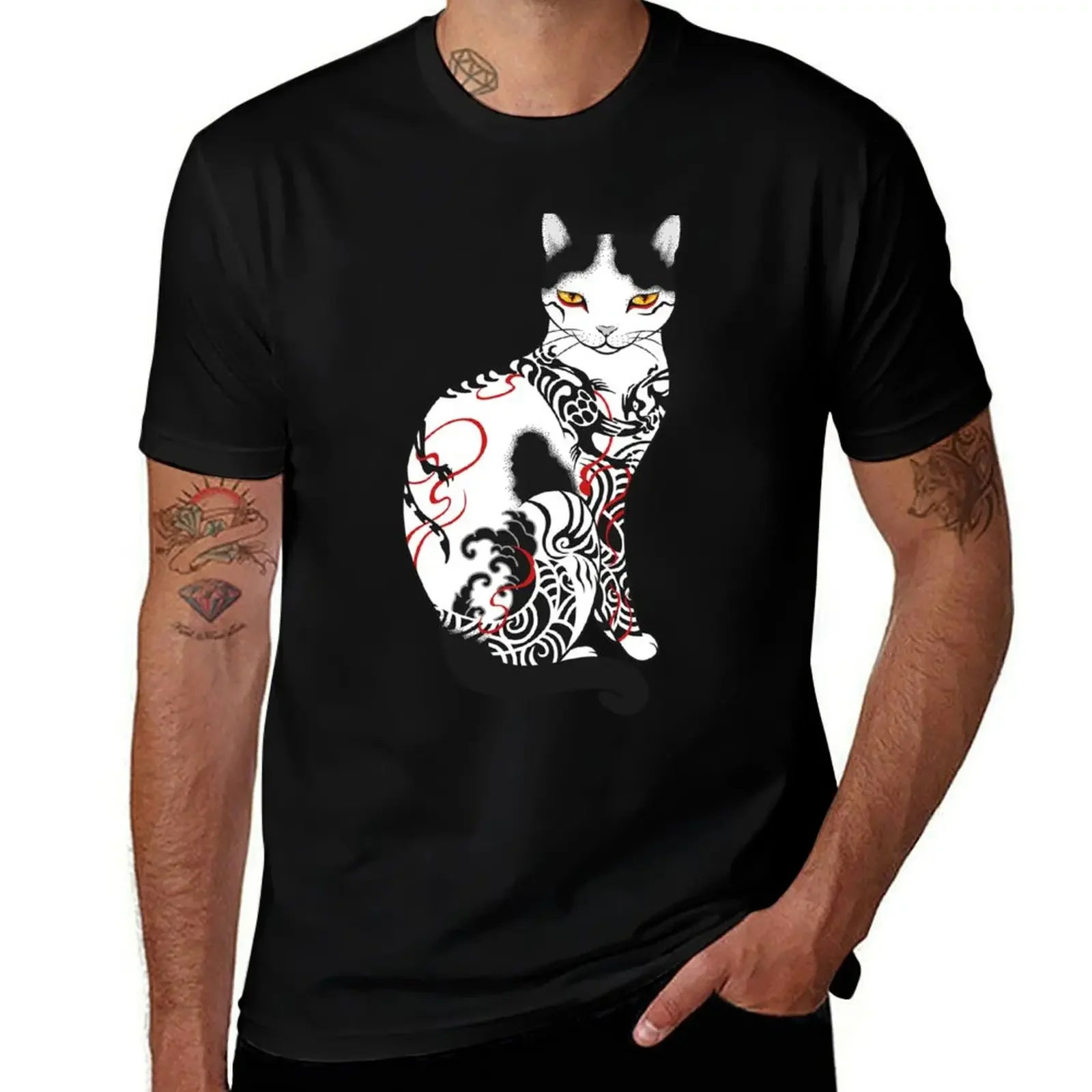 T-shirt de tatouage Cat in Battle Dragon Love Mate pour hommes, t-shirts Jason unis, grande taille, séchage rapide, médicaments