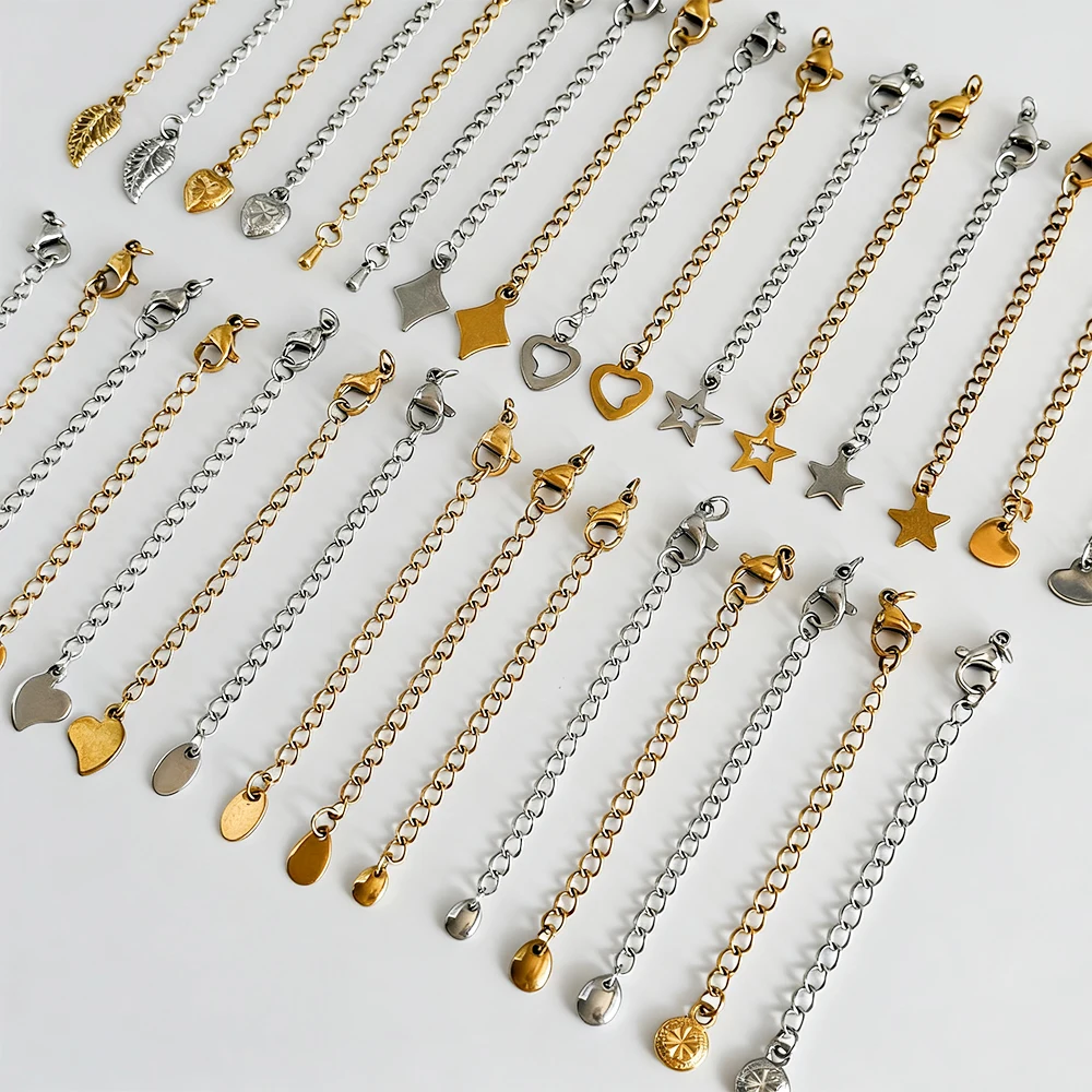 تصميم ودي 100 قطعة سلسلة تمديد من الفولاذ المقاوم للصدأ/صناعة يدوية/إكسسوارات مجوهرات/موصلات/خطافات ومشابك ذاتية الصنع # 195337