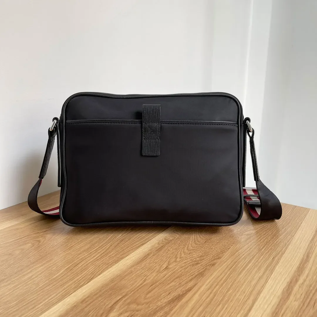 Imagem -04 - Bolsa Mensageiro de Ombro Único Nylon Listrado Clássico Masculino Bolsas Marca ba Bolsa para Câmera Casual Nova Moda