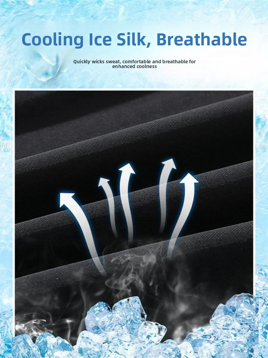 กางเกงขายาวลำลองทรงตรงผ้าไอซ์ซิลค์บางเบา ยืดหยุ่น ใส่สบาย ไซส์ใหญ่สำหรับผู้ชาย วัยรุ่น ออกกำลังกาย