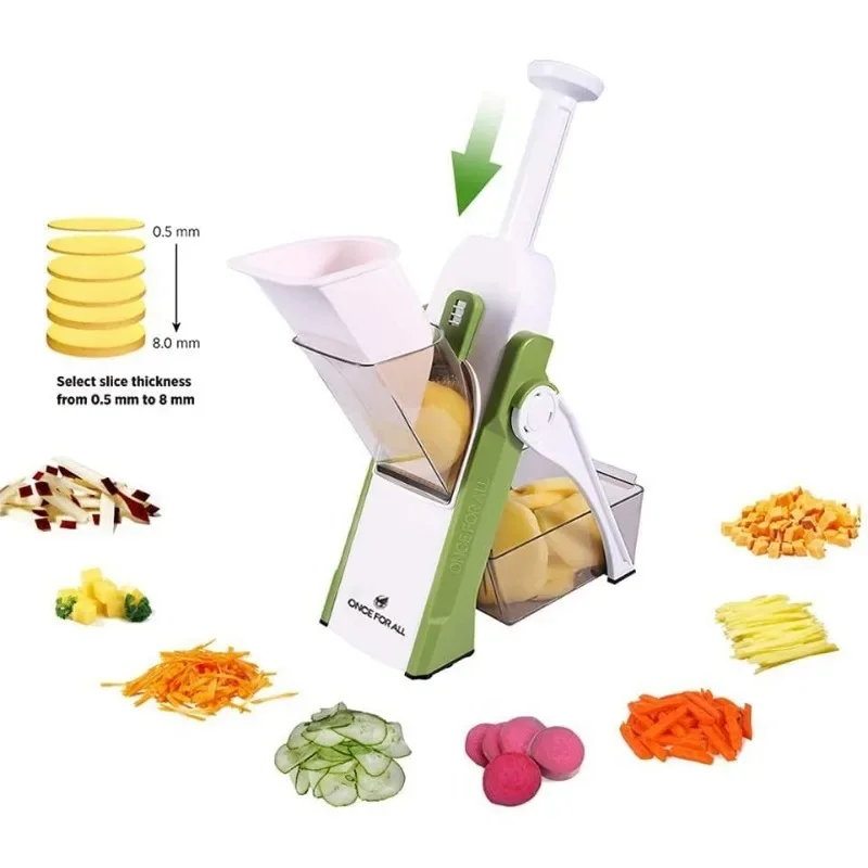 5 in1Multifunction Vegetable Cutter Cut Up The Potatoes Shredded Cucumber Light Cut Vegetable Safety Not Hurt Hand Kitchen Tool