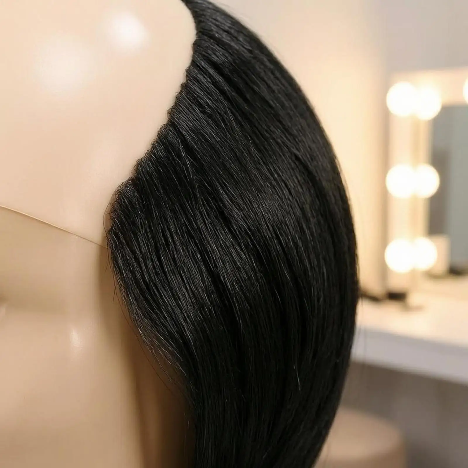 Bald Head Hairpiece Short Straight Hair Novelty Bald Hairpiece Ear Length