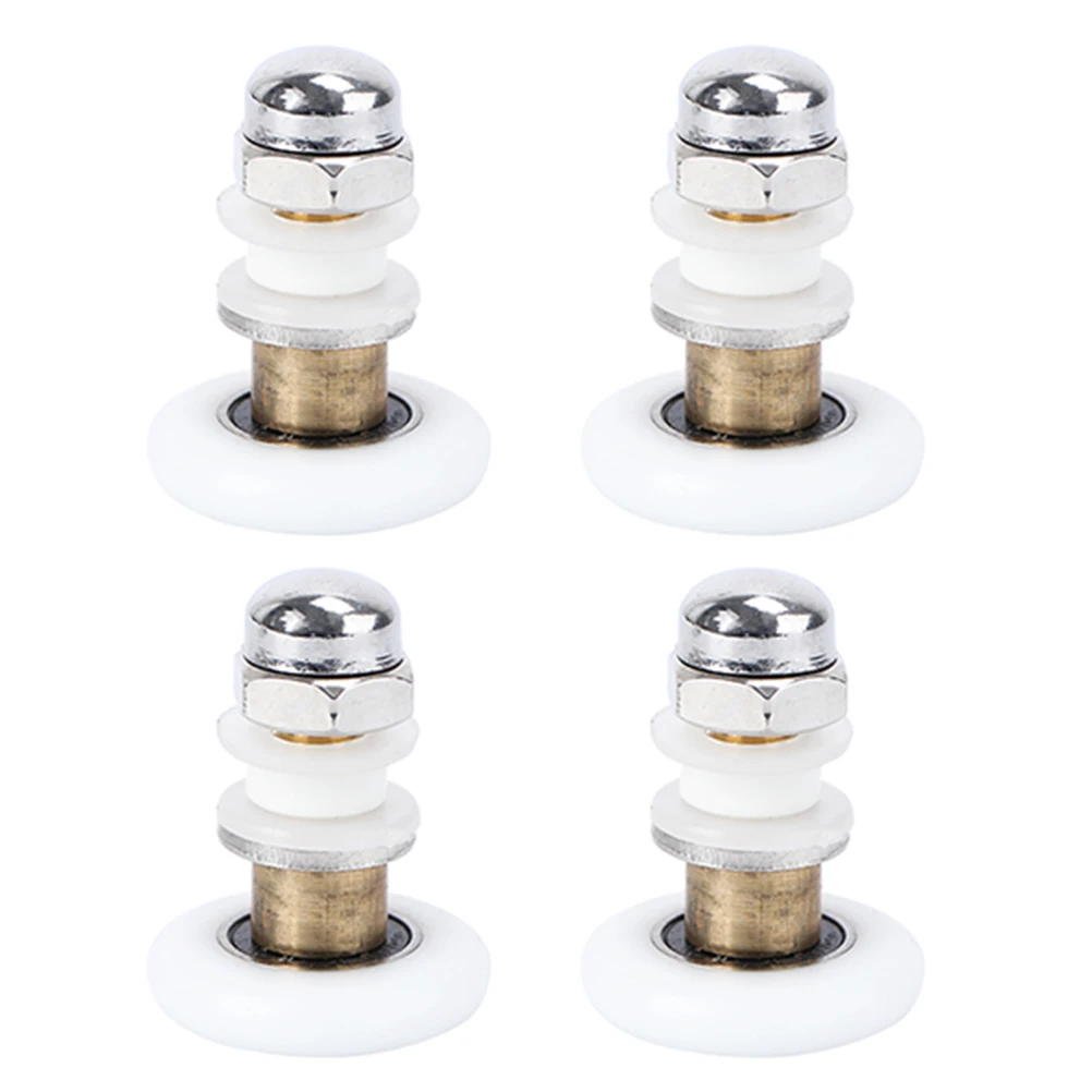 

4 Pcs Door Rollers Shower Room Pulley Bathroom Wheel Doors Nylon Silent Durable Shower Rom Door Roller Hardware