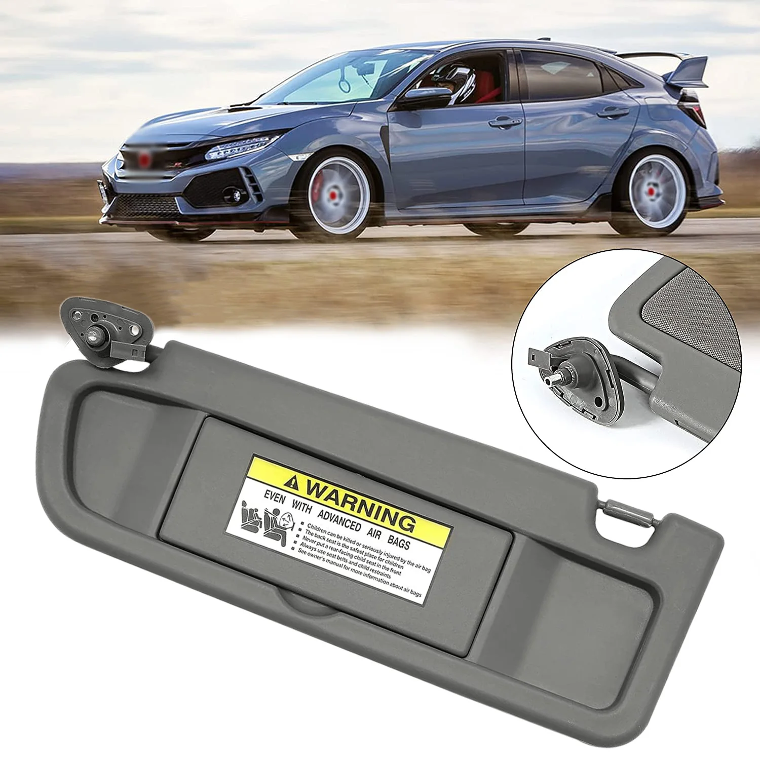 

Левая сторона водителя, серый солнцезащитный козырек для Honda Civic 2006, 2007, 2008, 2009, 2010, 2011, США