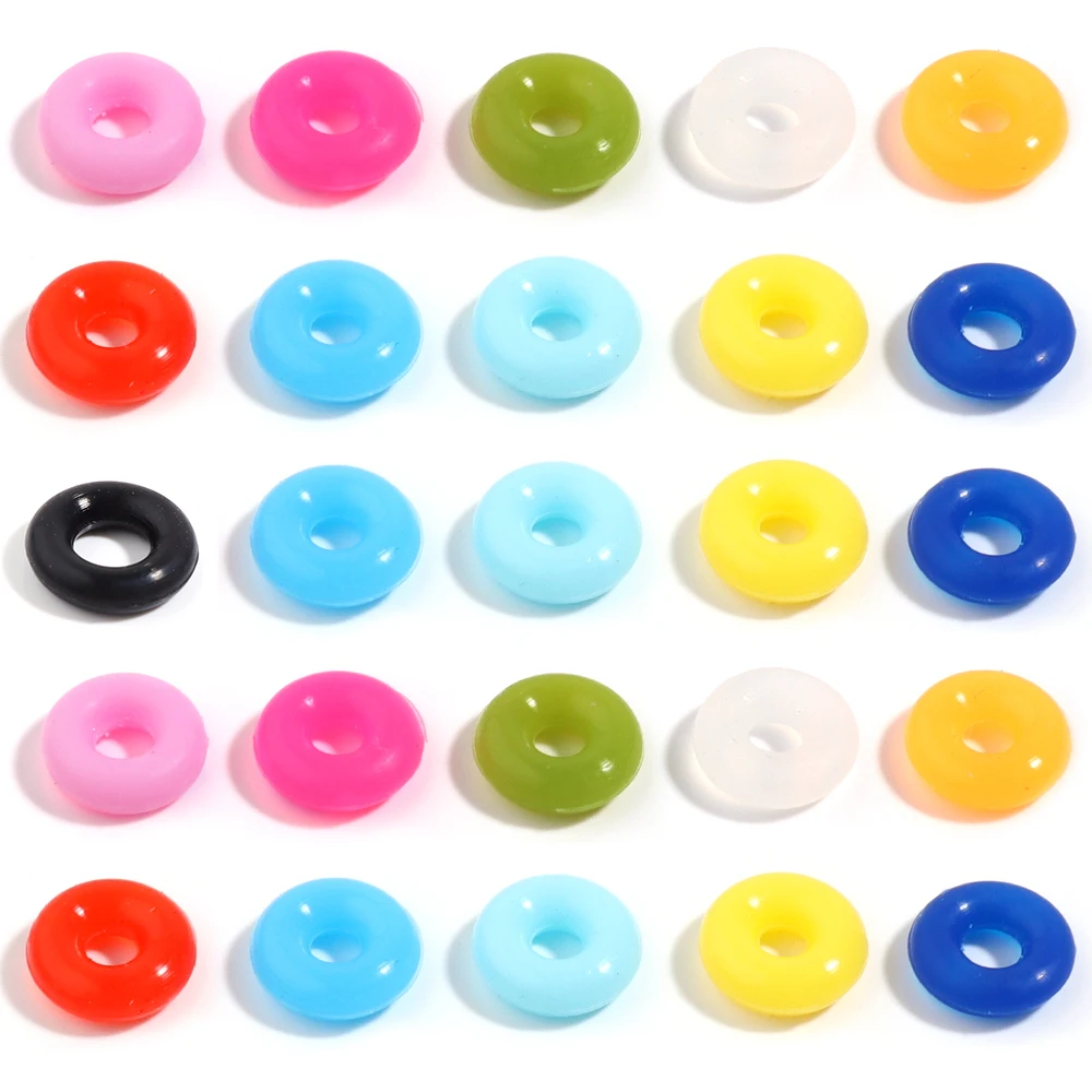 100pcs Colorful Silicone Rubber Stopper Rings 6/7mm Positioning Stopper Beads For Jewelry Making Bracelet Necklace Accessories