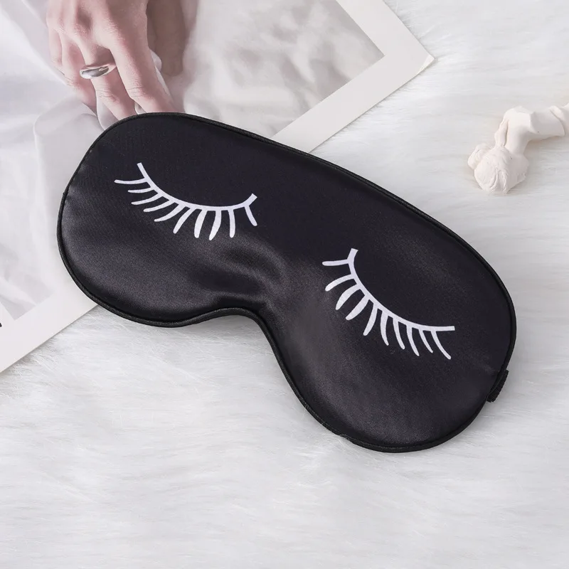 Cartoon Eyelash Silk Sleep Mask Alleviates Fatigue Comfort Eyeshade Eye Cover Home Lunch Break Travel Sleeping Eye Mask Eyepatch