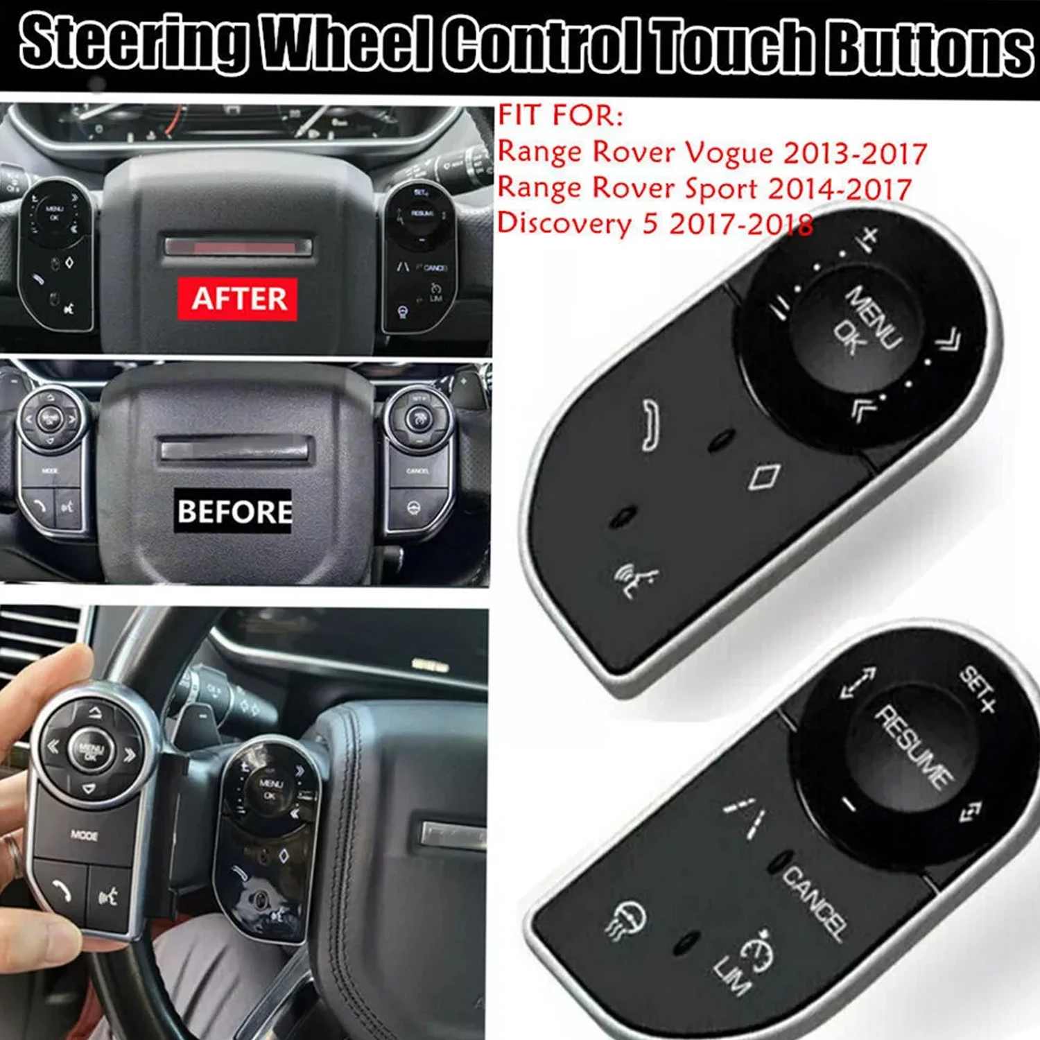 2PCS Steering Wheel Control Switch Button For Range Rover Sport 2014-17 L405 L462 Switches Controls Switches Relay Interior Part