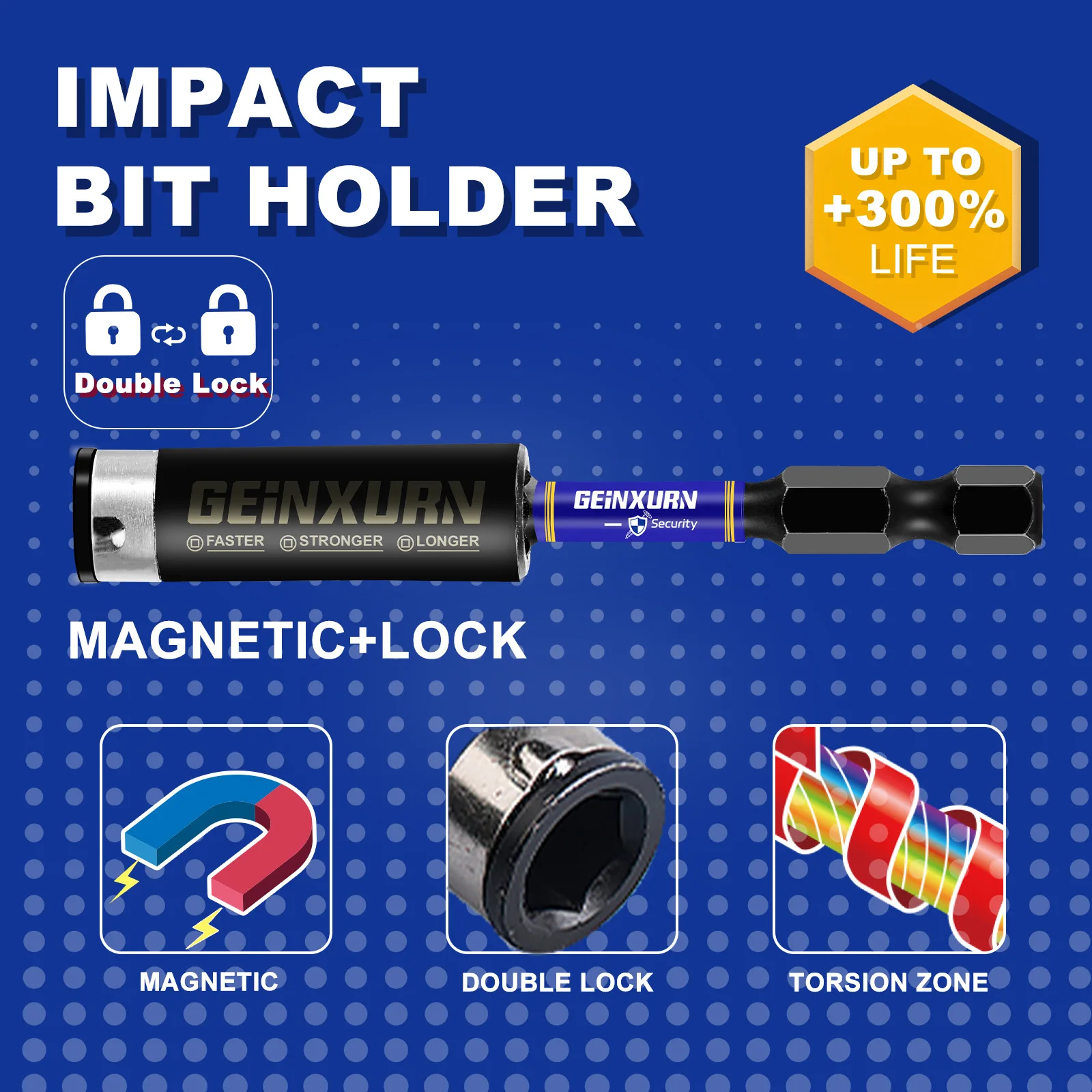 GEINXURN 1 In./2In Metric Hex Head Impact Tough Magnetic Bits Set, S2 Steel Hex Screwdriver Bit set with Base