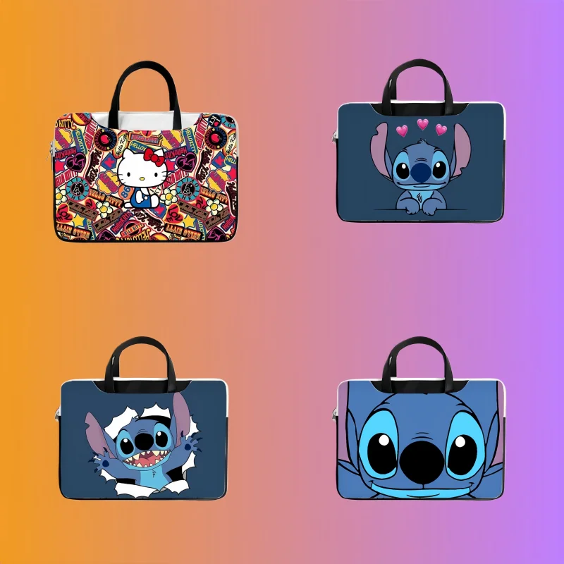 

Sanrio Hello Kitty Laptop Bag Anime Stitch Cute Large Capacity Tablet Organizer Cartoon Handbag Laptop Case 11in 13in 14in 16in