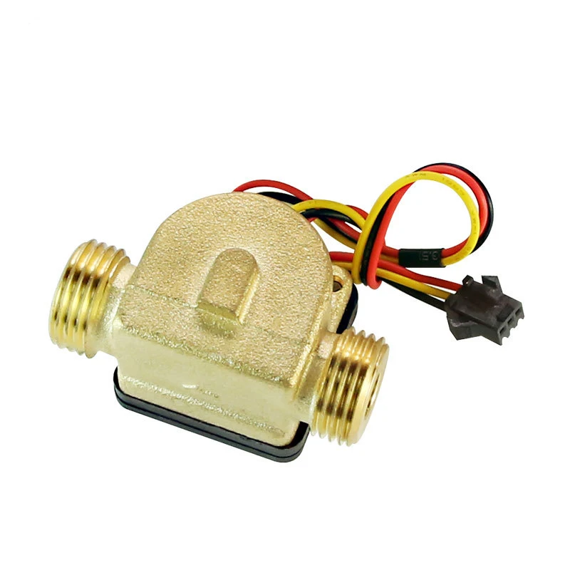 

1/2" Water Flow Sensor Brass 1.75MPa Hall Sensor Turbine Pulse Flowmeter DC5~18V Used For Water Heaters Water Dispensers