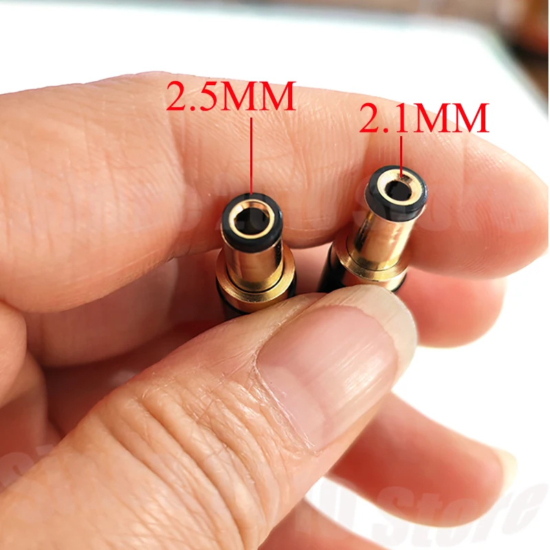 Cltgxdd 1 Stück Kupfer Vergoldeter DC5.5 * 2.1/2.5 DC099 20A Hochstrom-DC-Stromanschluss DIY Schweißdraht DC-Buchsenstecker – Detail 15