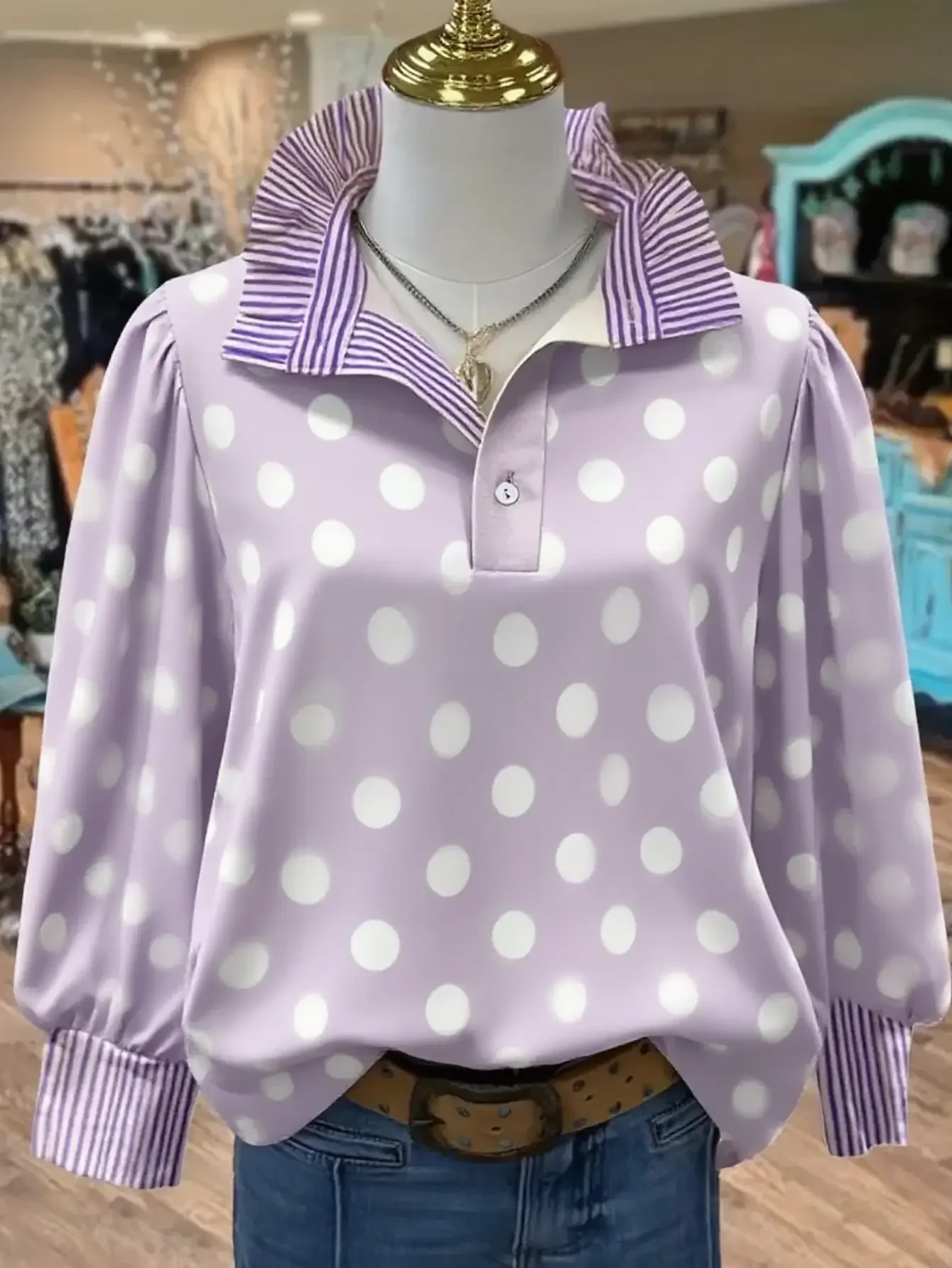 Women's 2026 new top retro fashion shirt simple Baidu suitable for any occasion,New Year&Thanksgiving costumes