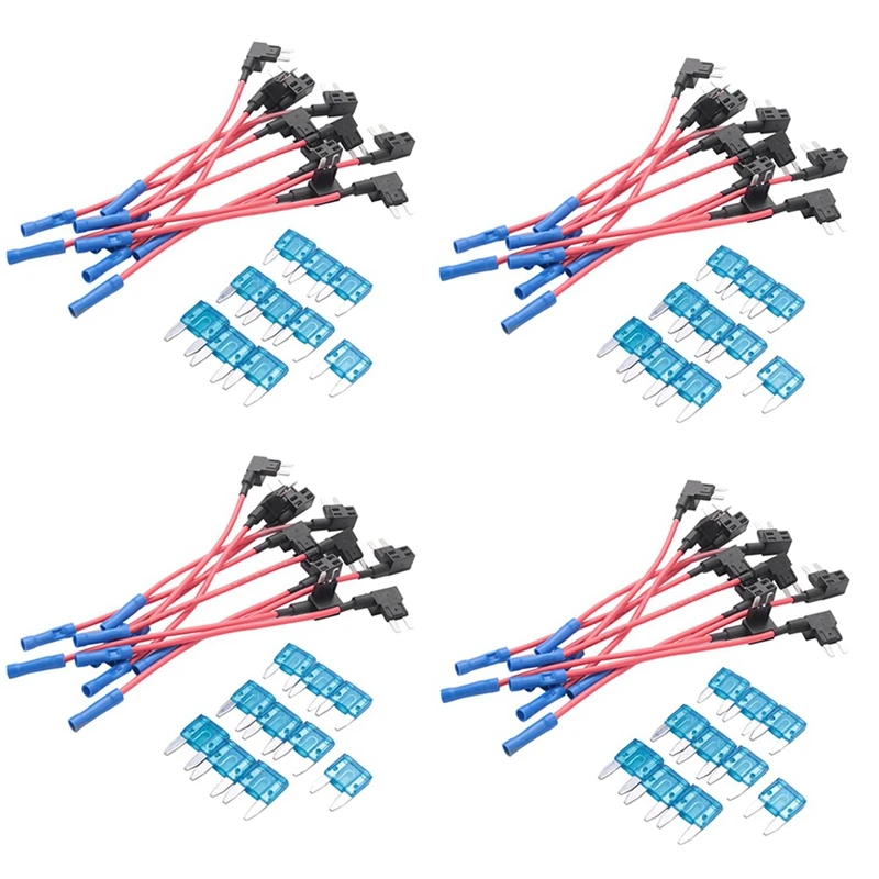 Hot 40 Pack - 12V Car Add-A-Circuit Fuse TAP Adapter Mini ATM APM Blade Fuse Holder