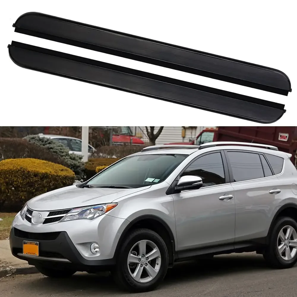 

Aluminium Alloy 2PCS Side Steps Running Boards Nerf Bars Side Pedal Fits for Toyota RAV4 2013-2018