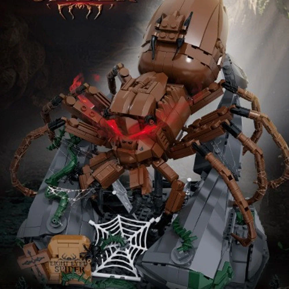 DK7056 modèle d'araignée de loup aux yeux rouges 875 pièces Kit de construction briques d'animaux de la forêt jouet pour enfants Science éducatif cadeau créatif