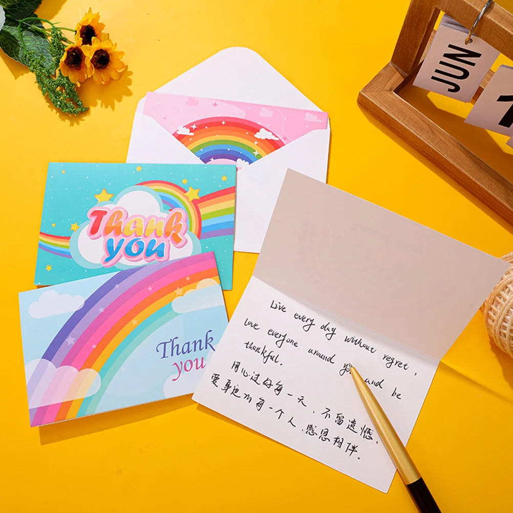

6Pcs Thank You Cards Foldable Blessing Cards for Teachers Appreciation Teacher's Day Gifts Holiday Greetings Card