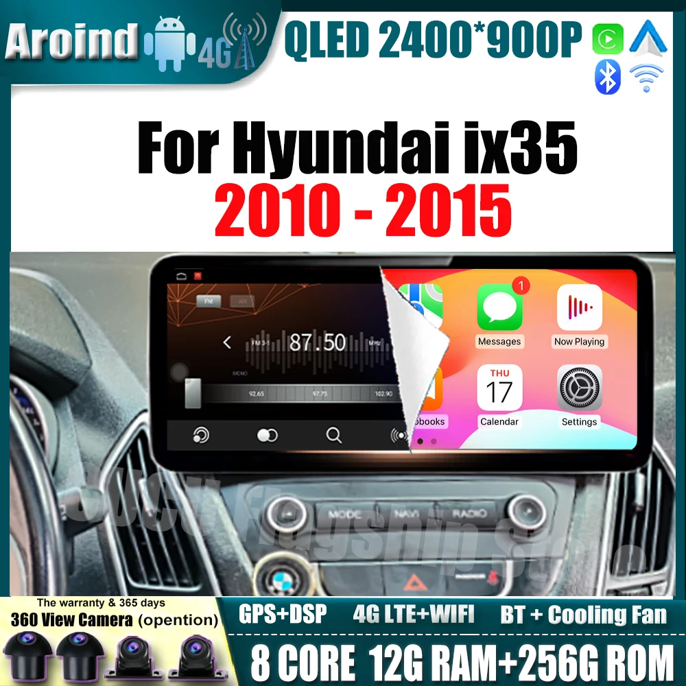 

12.3‘’ Car Radio For Hyundai ix35 2010 - 2015 QLED Screen Multimedia Video Player Navigation GPS Car Accessories 4G LTE wifi