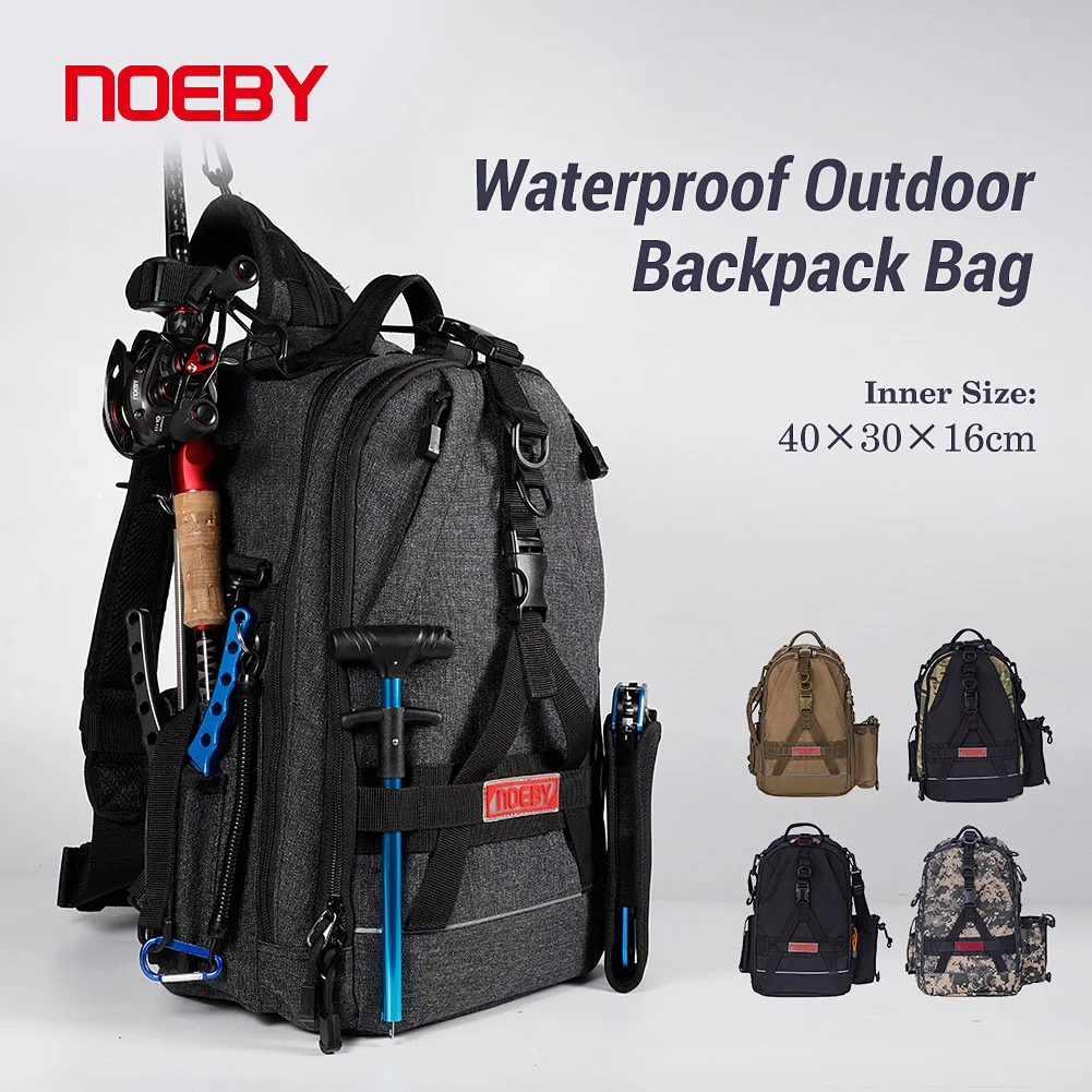 NOEBY Fishing Bag Portable 40*30*16cm Multifunctional Shoulder Bag Backpack Waterproof Nylon Storage Bags Large Capacity