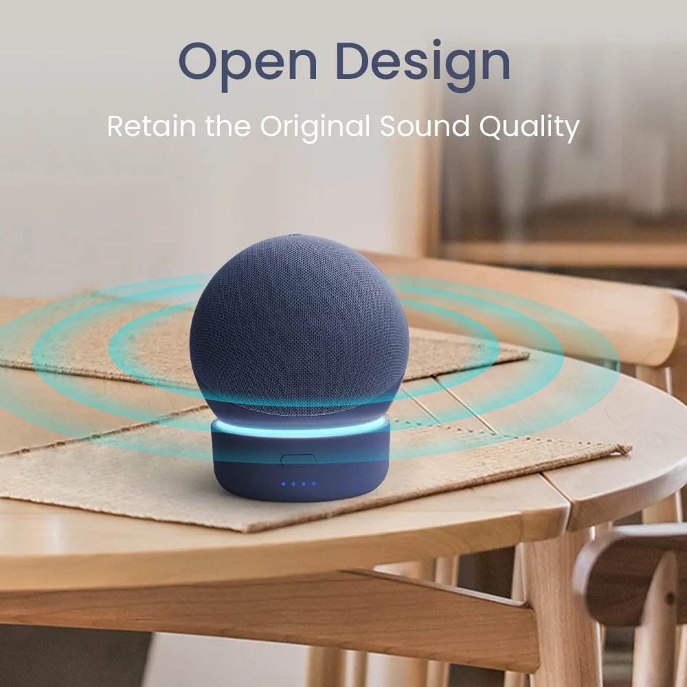 ฐานแบตเตอรี่5200mAh สำหรับ Echo dot 4/5th Gen Smart Alexa ลำโพงแบบชาร์จไฟได้พกพาสำหรับผู้ถือขาตั้ง4/5และ Gen