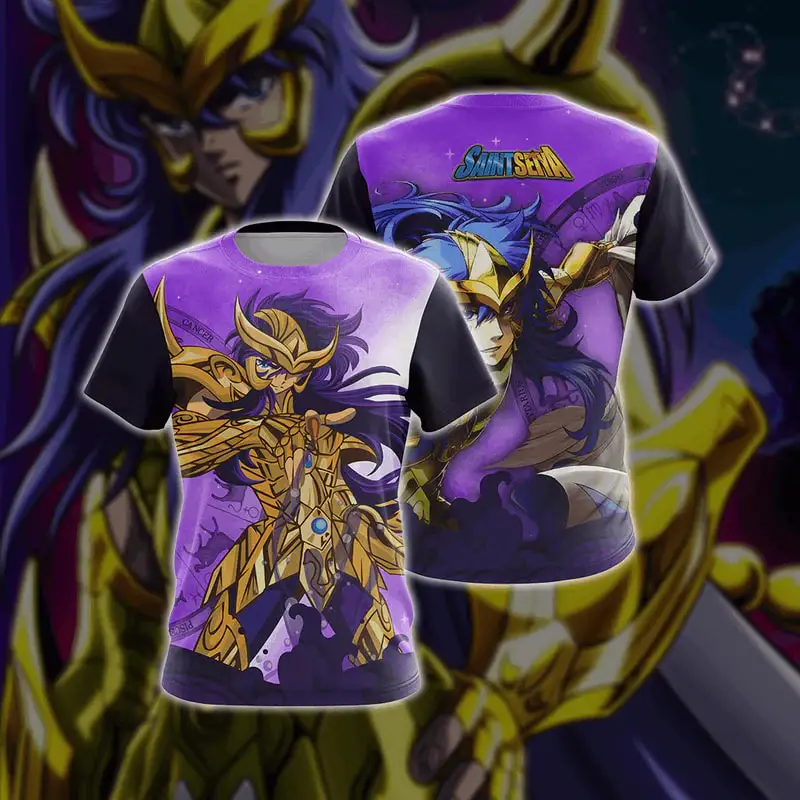 Popular Anime Saint Seiya Unisex 3D Print T-shirt Fashion Men Women Short sleeve Harajuku Top Casual Boy/Girl Role Playing Tees