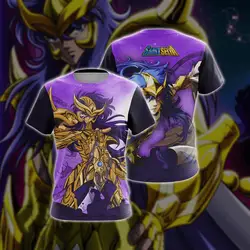 Popularny Anime Saint Seiya Unisex 3D Print T-shirt Moda Mężczyźni Kobiety Krótki rękaw Harajuku Top Casual Boy/Girl Role Playing Tees