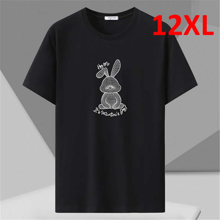 9 Color Summer T-shirts Men Plus Size 10XL 12XL Tshirt Casual Short Sleeve Tops Tees Male Cotton T Shirt Big Size 12XL Black Red