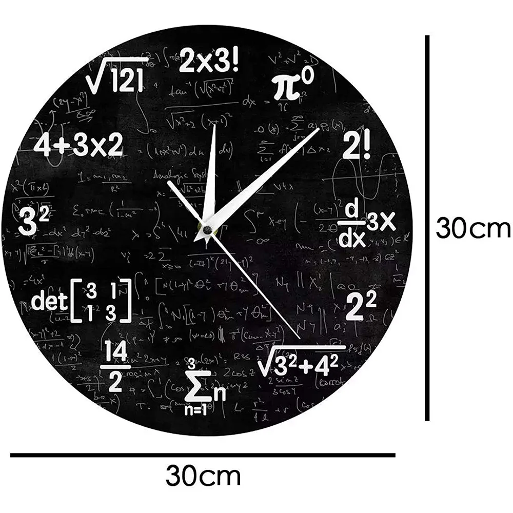 Math Wall Clock,Mathematics Clock,for Kids Math Formulas Icons Wall Clock Classroom Decor,Gift for Teacher