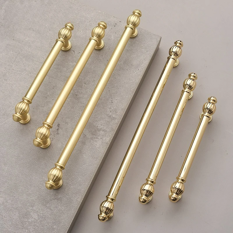 

French Zinc Alloy Cabinet Handle Nordic Clothing Cabinet Door Bedside Table Pumpkin Single Hole Drawer Hardware