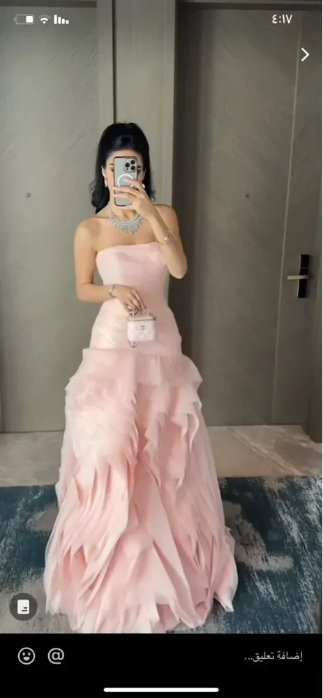 Elegant Mermaid Prom Dresses Sleeveless Evening Dresses Pink Pleated Floor Length Pleated Party Gowns Sweep Train Women