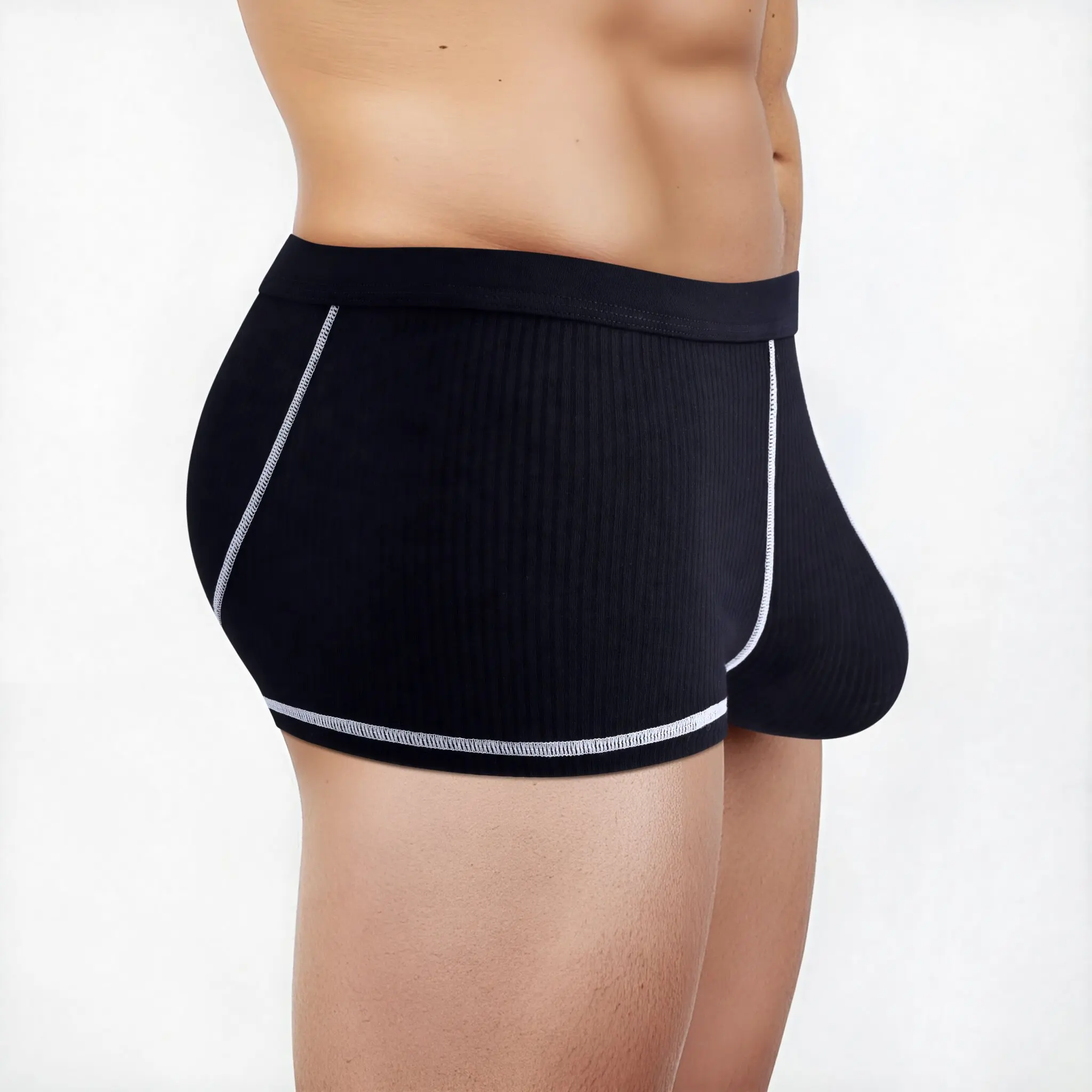 Men's underwear with large scrotal pocket and large stretch flat-leg pants - Image 4