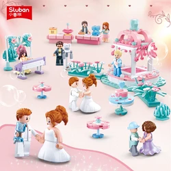 353PCS Wedding Dance Building Blocks Wedding Party Scene Model Bricks With Figures Kids DIY Educational Toys Girl Play House Toy