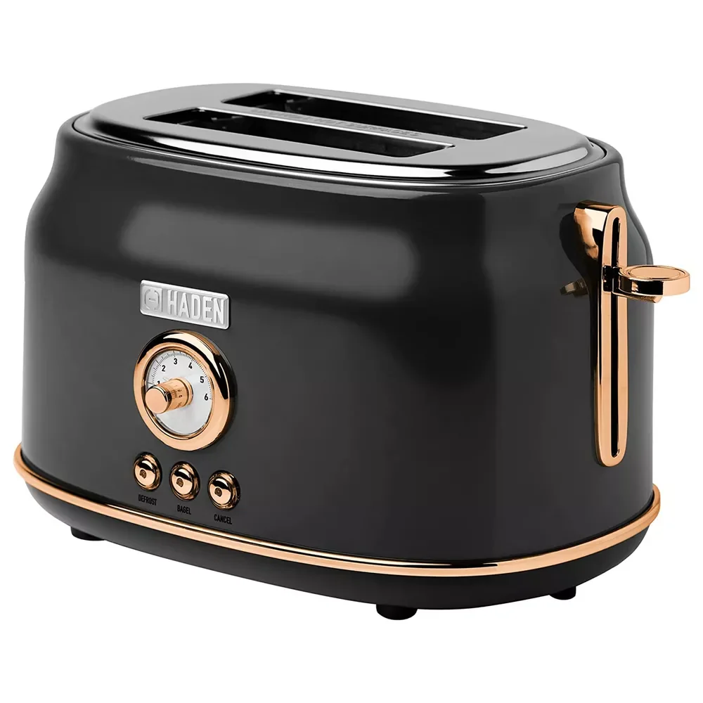 

Haden Dorset 2 Slice Wide Slot Stainless Steel Toaster, Black/Copper