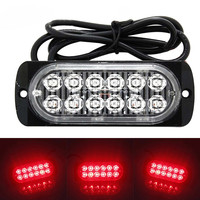 12LED Off-road Car Fog Red Light Lamp Trailer Trucks Safety Urgent Working Fog Red Light Lamp DC 12V~24V 36W LED Urgent Light