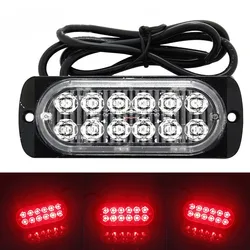 12LED Off-road Car Fog Red Light Lamp Trailer Trucks Safety Urgent Working Fog Red Light Lamp DC 12V~24V 36W LED Urgent Light