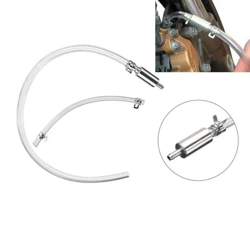 Clear Oil Extraction Pipe Rubber Brake Bleeder Kit One-Way Check Valves Quick-Connect Brake Bleeder Hose Replacement